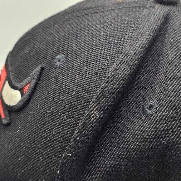Chicago Bulls Mitchell & Ness Snapback Hat Black & Red Embroidered Bull Logo Sna - Picture 5 of 13